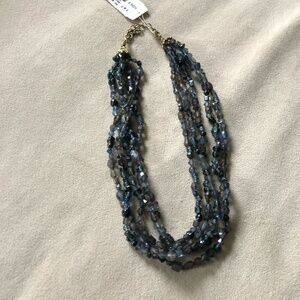 5 strand blue beaded necklace